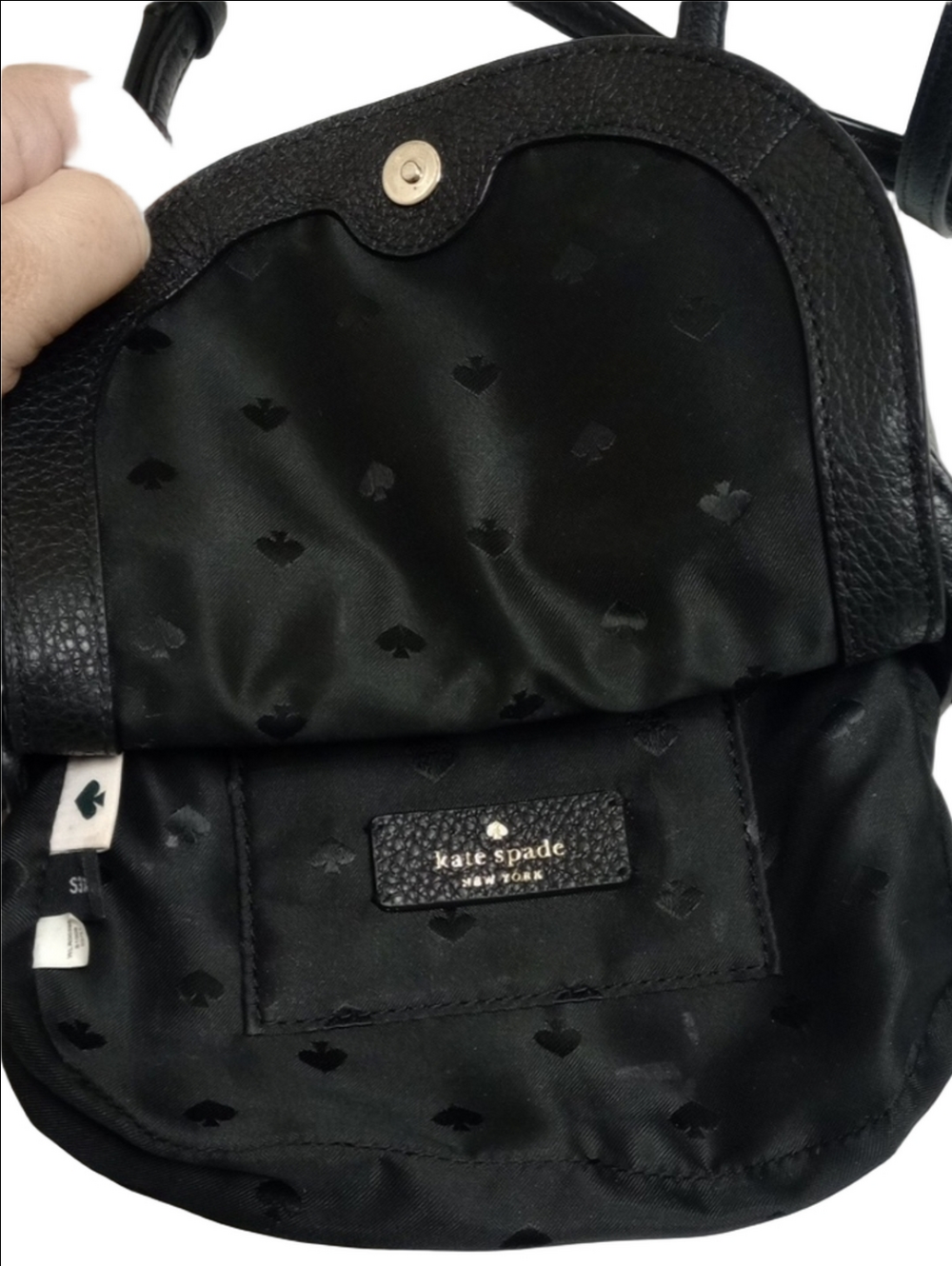 🖤 KATE SPADE BLACK PEBBLED LEATHER SMALL CROSSBODY BAG - Picture 11 of 15